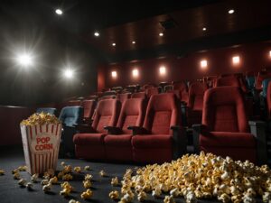 Cinema pop corn setting representing the Sitcom and Drama Promos article.